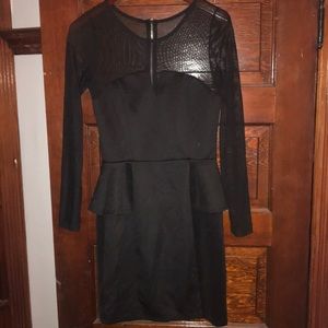 Black peplum mini dress